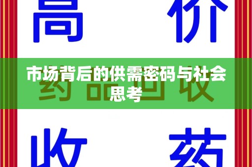 大连市场背后的供需密码与社会思考