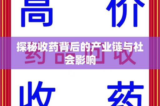 大连探秘收药背后的产业链与社会影响